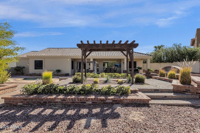 10254 N Demaret Dr, Fountain Hills, AZ 85268 - rear view of house with a pergola and a patio