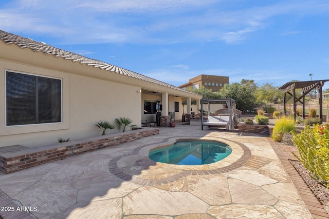 10254 N Demaret Dr, Fountain Hills, AZ 85268 - view of swimming pool with a pergola, a patio area, and a jacuzzi