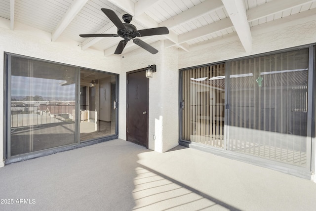 view of patio with ceiling fan