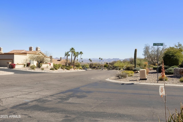 view of road with a mountain view