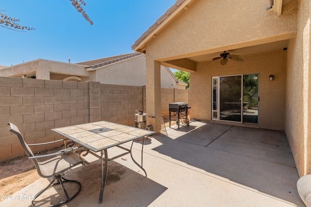 view of patio / terrace with ceiling fan