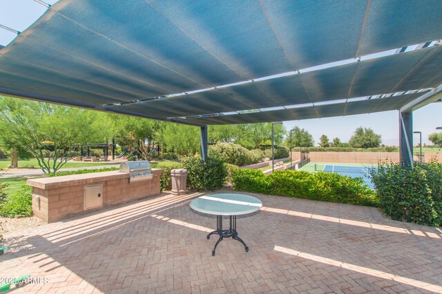 815 E Laddoos Ave, San Tan Valley, AZ 85140 - view of patio / terrace with a tennis court, grilling area, and area for grilling