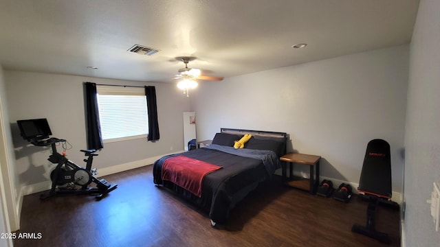 5539 E Dragoon Ave, Mesa, AZ 85206 - bedroom with wood finished floors and ceiling fan