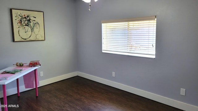 5539 E Dragoon Ave, Mesa, AZ 85206 - unfurnished office featuring wood finished floors and a ceiling fan