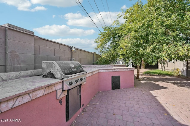 view of patio featuring grilling area