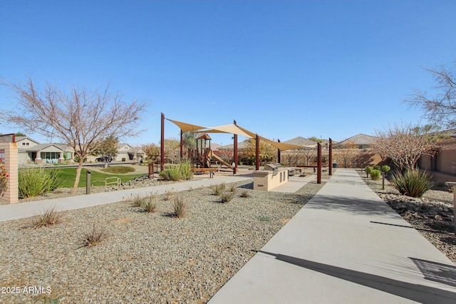 exterior space featuring a playground