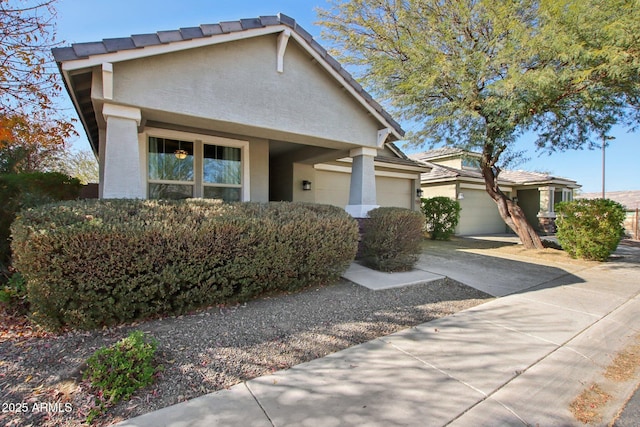 view of front of house with a garage