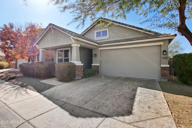 view of front of house with a garage