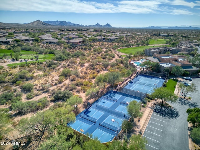 aerial view featuring a mountain view