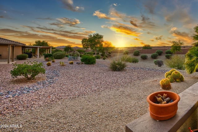 yard at dusk with a patio