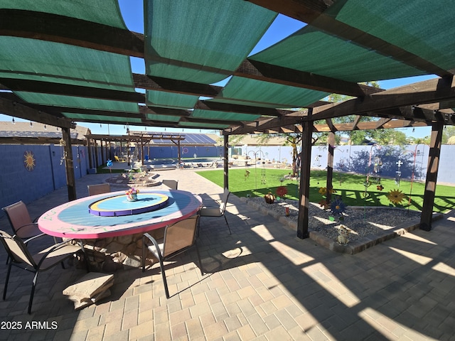 16210 W Durango St, Goodyear, AZ 85338 - fenced backyard featuring a pergola and a patio