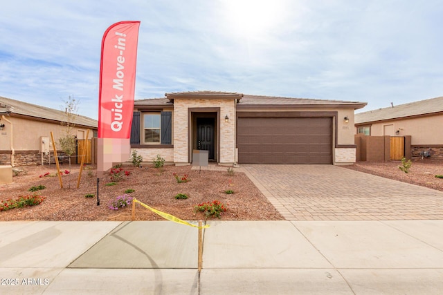 view of front of home featuring a garage