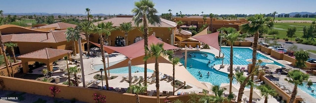 view of pool featuring a patio