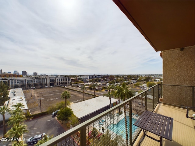 balcony featuring a view of city