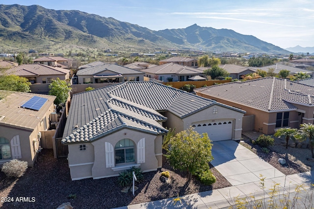 bird's eye view featuring a mountain view