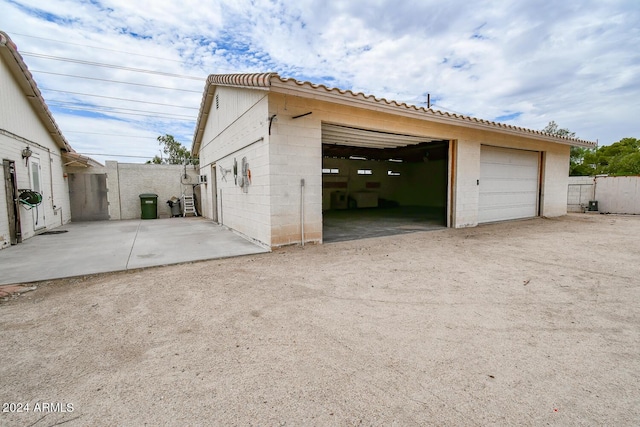 view of garage