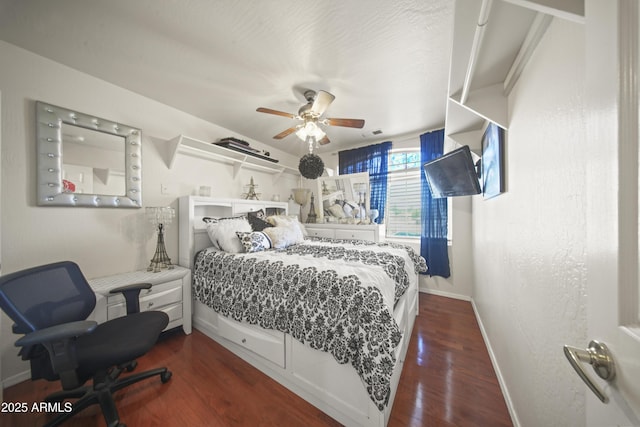 13160 W Windsor Ave, Goodyear, AZ 85395 - bedroom featuring dark wood finished floors and ceiling fan
