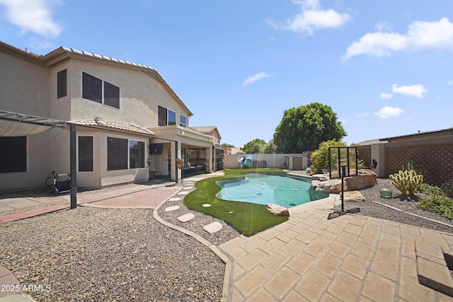 13160 W Windsor Ave, Goodyear, AZ 85395 - view of swimming pool with a fenced backyard and a patio area