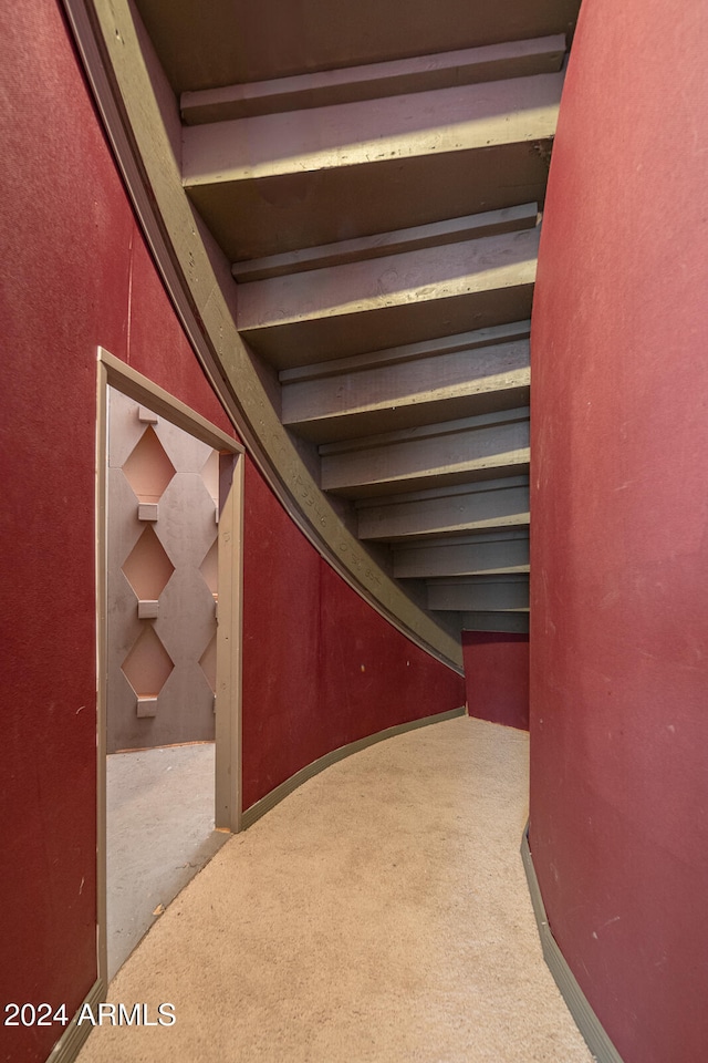 corridor featuring carpet flooring