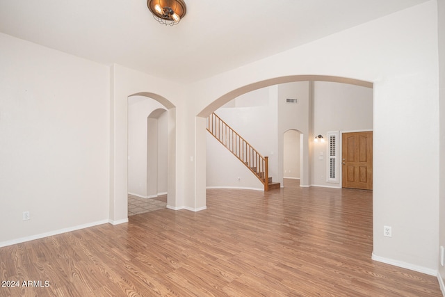 empty room featuring light hardwood / wood-style flooring