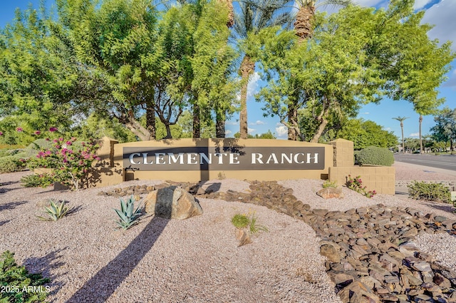 view of community sign