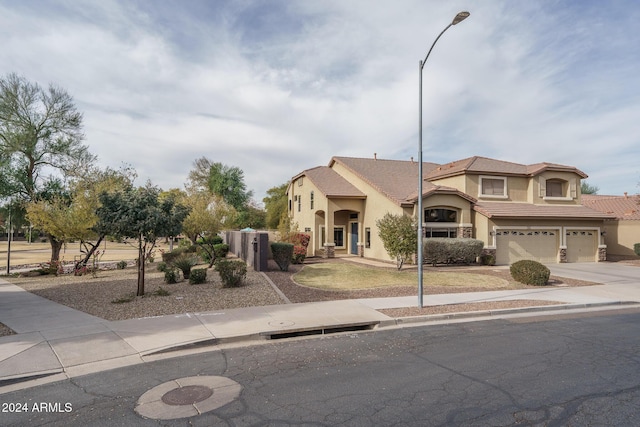 view of front of home with a garage