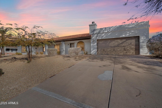 view of front facade with a garage