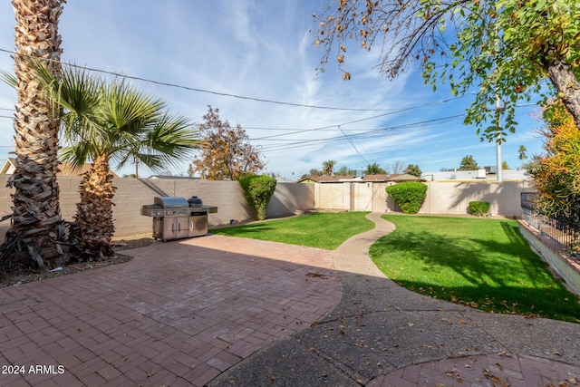 view of yard featuring a patio