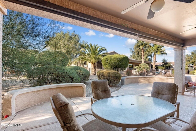 view of patio with ceiling fan