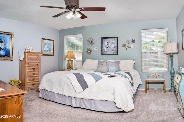 907 E Kelsi Ave, San Tan Valley, AZ 85140 - bedroom featuring carpet flooring, multiple windows, and ceiling fan
