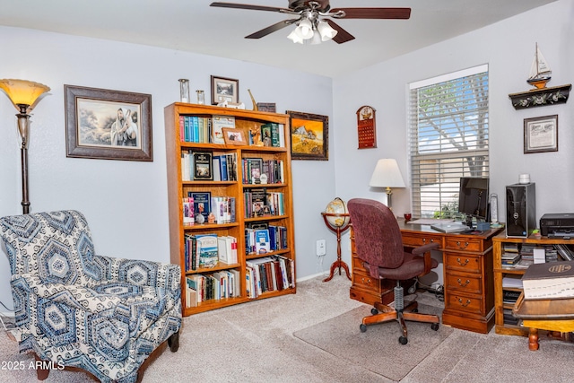 907 E Kelsi Ave, San Tan Valley, AZ 85140 - carpeted home office with a ceiling fan