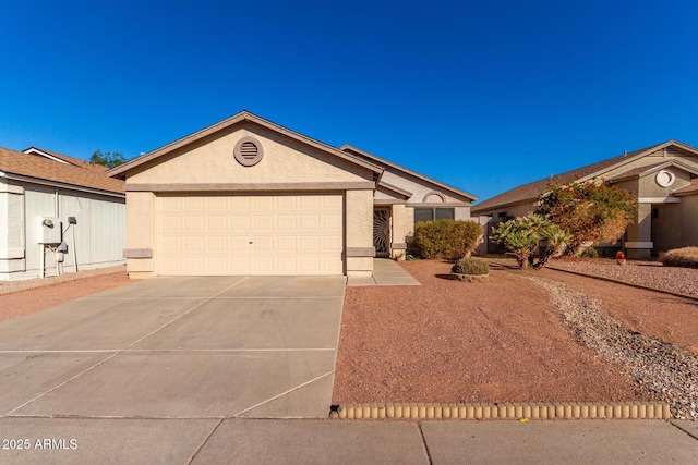 ranch-style home featuring a garage