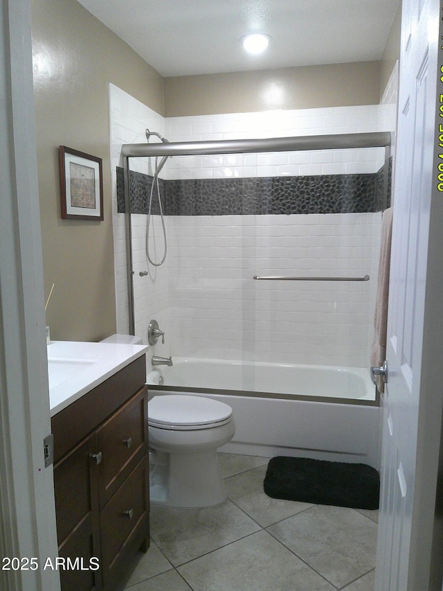 8700 E Mountain View Rd Unit 2029, Scottsdale, AZ 85258 - bathroom featuring toilet, vanity, shower / bath combination, and tile patterned flooring