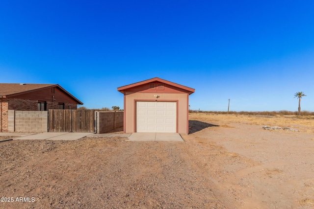 view of garage