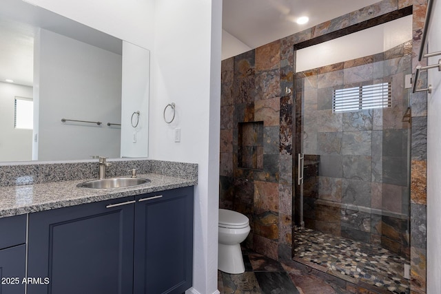 2943 E Lookout Ln, Overgaard, AZ 85933 - full bath featuring a stall shower, toilet, and plenty of natural light