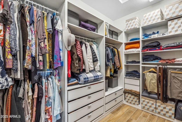 spacious closet featuring wood finished floors