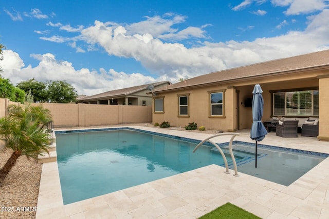 view of pool featuring an outdoor hangout area and a patio area