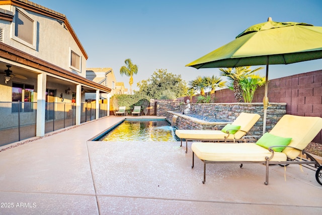 3597 W Mineral Butte Dr, San Tan Valley, AZ 85144 - view of swimming pool featuring a fenced backyard and a patio area