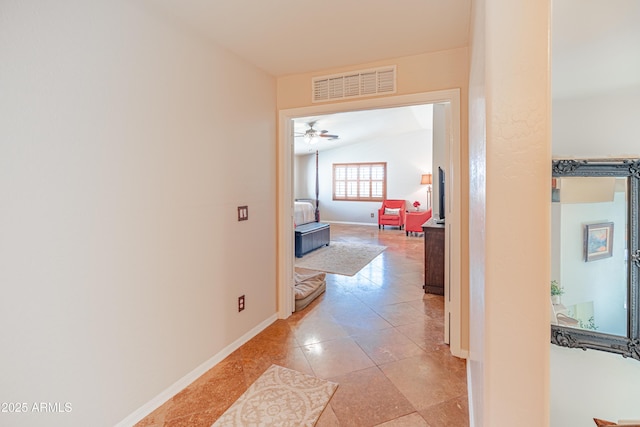 3597 W Mineral Butte Dr, San Tan Valley, AZ 85144 - corridor with lofted ceiling and light tile patterned flooring