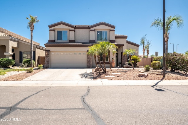 3597 W Mineral Butte Dr, San Tan Valley, AZ 85144 - view of front facade with stucco siding, an attached garage, and concrete driveway