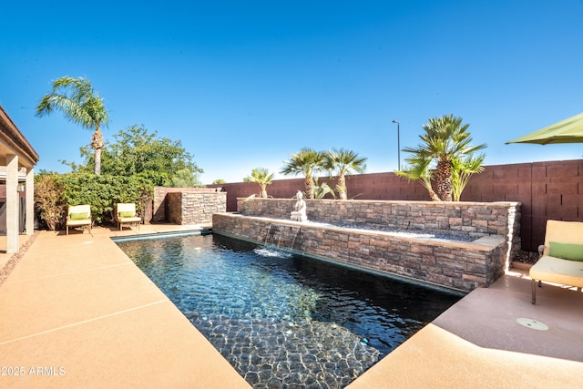 3597 W Mineral Butte Dr, San Tan Valley, AZ 85144 - view of swimming pool with a fenced backyard and a patio area