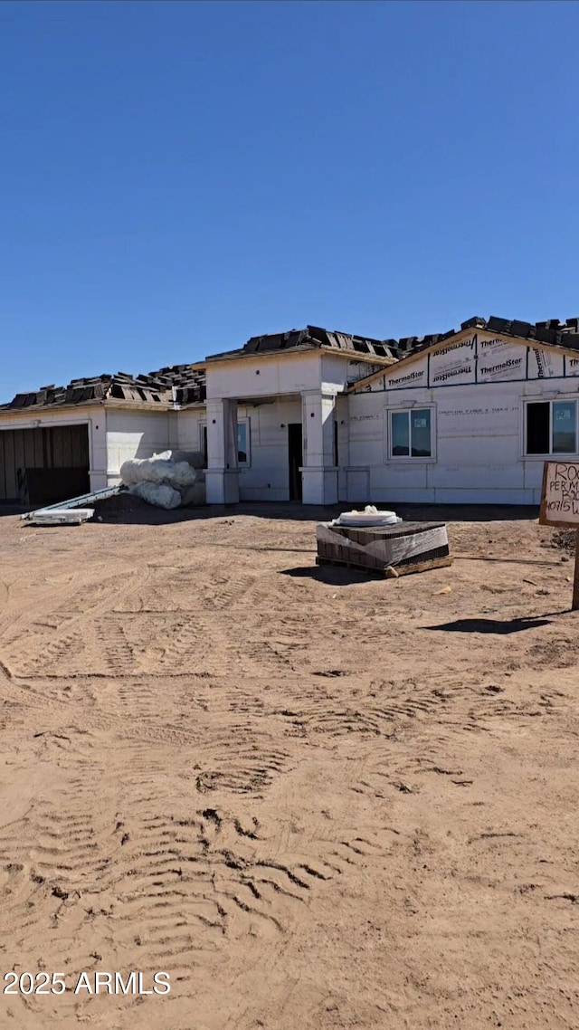 view of unfinished property