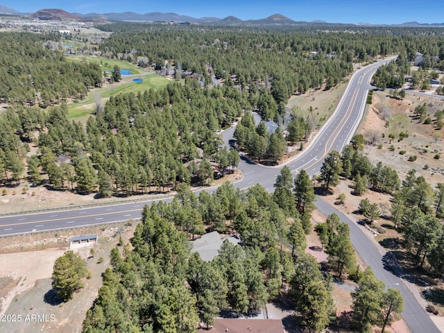 951 N Sky View St, Flagstaff, AZ 86004 - aerial view of property's location featuring a mountain backdrop and a heavily wooded area