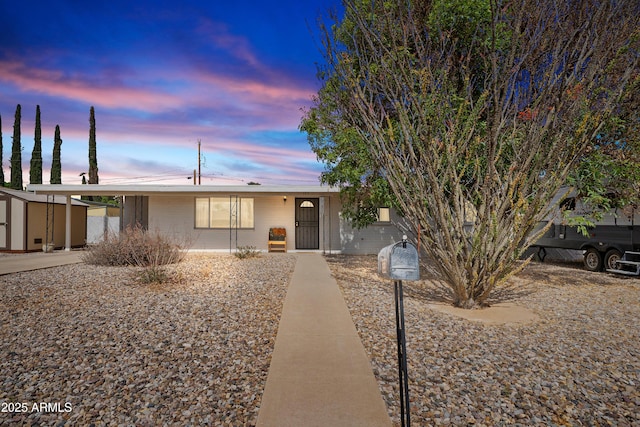 133 E Freihage Dr, Sierra Vista, AZ 85635 - view of front facade with a shed and an outbuilding