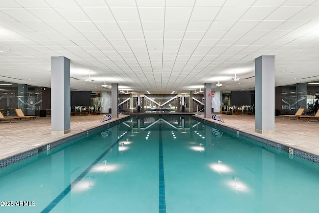 pool with a patio