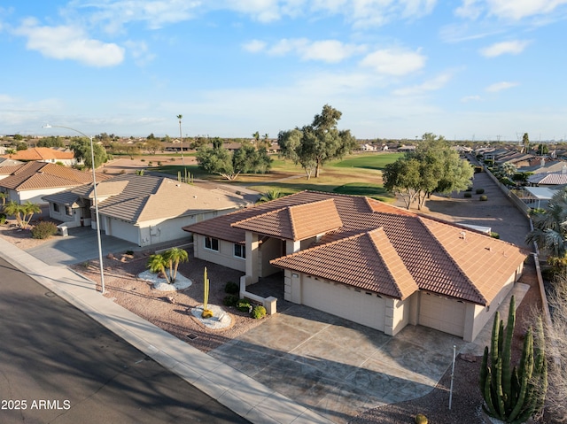 aerial view with a residential view