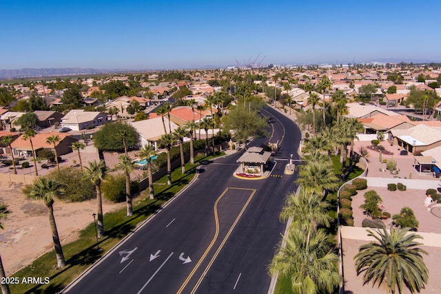 aerial view with a residential view