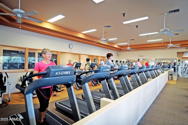 gym featuring visible vents