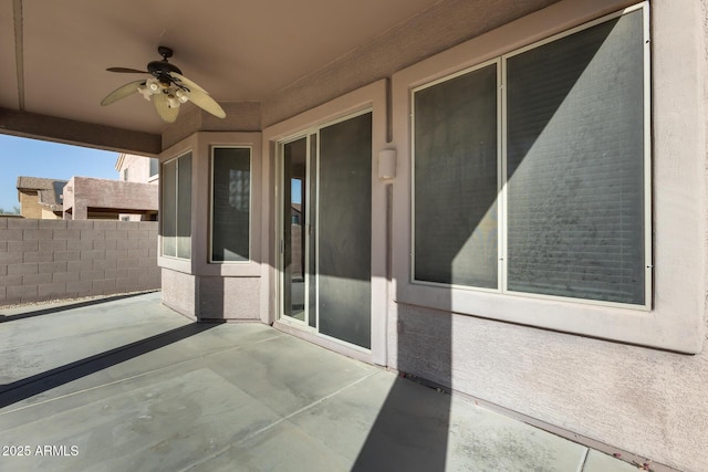 view of patio / terrace with ceiling fan