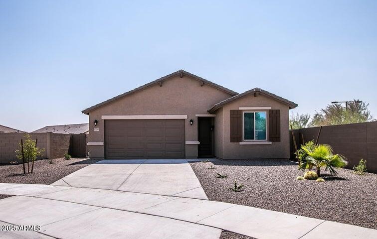 single story home with a garage